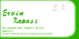 ervin kaposi business card